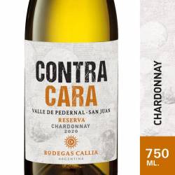 Vino Blanco Chardonnay Reserva Contracara x 750 cc.