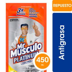 Limpiador de Cocina Mr. Músculo Líquido Extra Power Limón Repuesto 450 cc