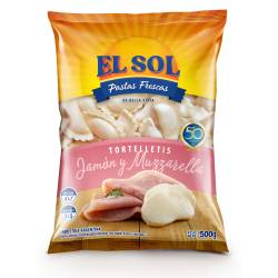 Tortelletis Jamon y Mozzarella El Sol x 500 g.