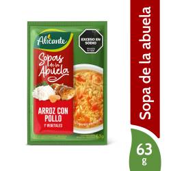 Sopa Arroz con Pollo y Vegetales Alicante x 63 g.