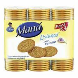 Galletitas Vainilla X3 Un. Maná x 408 g.
