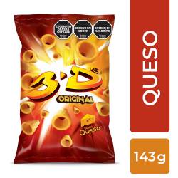 Tubitos de harina de maíz sabor queso 3D Mega Queso x 143 g