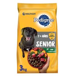 Alimento Seco Perro Adulto 7+ Carne/Vegetales Pedigree x 3 Kg.
