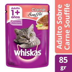 Pouch Gato Adulto Carne Souffle Whiskas x 85 g.