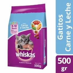 Alimento Seco Gatito Carne&Leche Whiskas x 500 g.