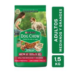Alimento Seco Perro Adulto Medianos y Grandes Carne/Pollo Dog Chow x 1,5 Kg.