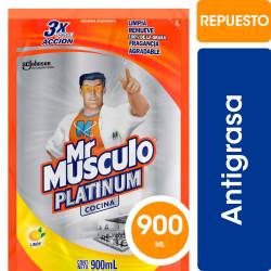 Limpiador de Cocina Mr. Músculo Líquido Extra Power Limón Repuesto 900cc