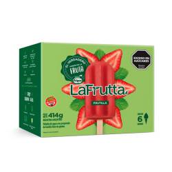 Helado de Agua con Preparado de Frutilla x 6 Un. La Frutta x 414 g.