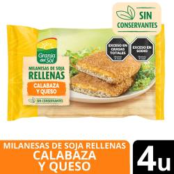 Milanesas de Soja Rellenas Cebolla y Queso  x 4 Un. Granja del Sol x 380 g.