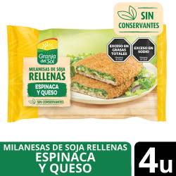 Milanesas de Soja Rellenas  Espinaca y Queso x 4 Un. Granja Del Sol x 380 g.