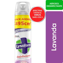 Desinfectante de Ambientes y Elimina Olores Lysoform Lavanda en Aerosol 495 cc