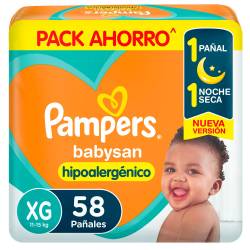 Pañal XG Babysan Hiper Pampers x 58 Un.