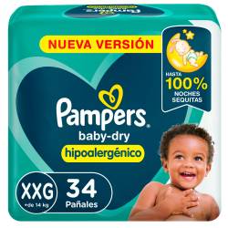 Pañal XXG Babydry Mega Pampers x 34 Un.