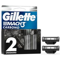 Cartucho Afeitar Mach3 Carbono Gillette x 2 Un.