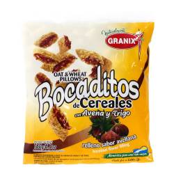 Cereal de Avena Relleno Sabor Avellana Bolsa Granix x 180 g.