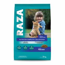 Alimento Seco Gato Adulto Pescado Raza x 3 Kg.