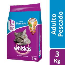 Alimento Seco Gato Adulto Pescado Whiskas x 3 Kg.