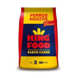 Alimento Seco Perro Adulto Carne Kingfood x 3 Kg.