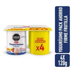 Yogur Firme frutilla Pack X4 Yogurisimo 120gr