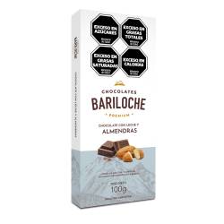 Chocolate con Leche y Almendras Bariloche Premium x 100 g.