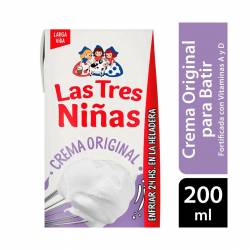Crema de Leche Original para Batir Las Tres Niñas x 200 cc.