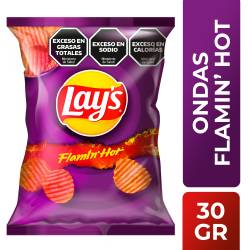 Papas Fritas Lays Ondas Sabor a Flamin Hot 30 g