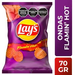Papas Fritas Lays Ondas Sabor a Flamin Hot 70 g