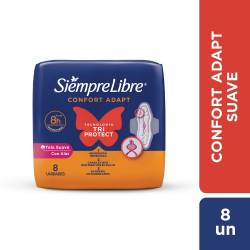 Toallas femeninas SIEMPRE LIBRE Adapt Plus Suave con Alas x 8 un.