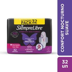 Toallas Femeninas Siempre Libre Adapt Plus Noche & Día Suave c/ Alas x 32 un