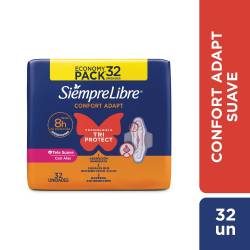 Toallas Femeninas Siempre Libre Adapt Plus Suave c/ Alas x 32 un