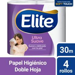 Papel higienico Elite Ultra Suave doble hoja 30 m 4 un