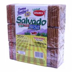 Galletitas sin Sal Salvado x 3 Un. Granix x 690 g.