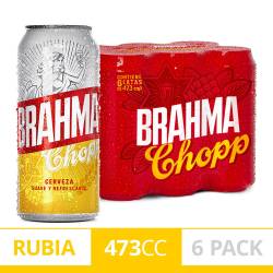 Cerveza Brahma Chopp Lata 473cc x6