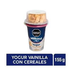 Yogur Entero Vainilla con Cereal Milkaut x 155 g.