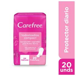 Protectores Diarios Carefree Todos Los Días Compact x 20 un