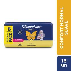 Toallas Femeninas Siempre Libre Normal Suave c/ Alas x 16 un
