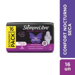 Toallas Femeninas Siempre Libre Adapt Plus Noche & Día Seca c/ Alas x16 un