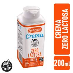 Crema Zero Lactosa Tetra La Serenísima x 200 cc.