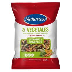 Fideos Tirabuzón 3 Vegetales Matarazzo x 500 g.