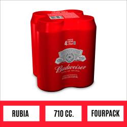 Cerveza Budweiser Lata 710cc x4