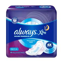 Toalla Higiénica Nocturna  con Alas Seca Xtra Always x 8 Un.