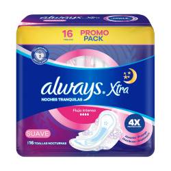 Toalla Higiénica Nocturna con Alas Suave Xtra Always x 16 Un.