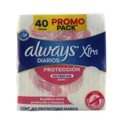 Protector Diario sin Perfume Xtra Always x 40 Un.