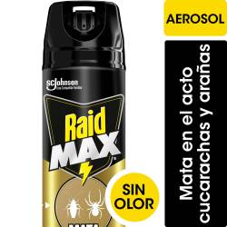 Insecticida Raid Max Mata Cucarachas y Arañas Sin olor en Aerosol 360 cc