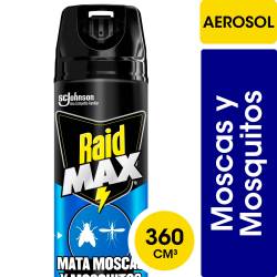 Insecticida Raid Max Mata Moscas y Mosquitos en Aerosol 360 cc