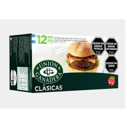 Hamburguesa de Carne Vacuna x 12 Un. Union Ganadera x 996 g.