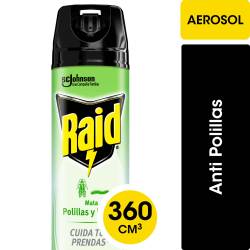 Insecticida Raid Mata Polillas y Larvas en Aerosol 360 cc