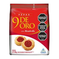 Galletitas Pepas Membrillo 9 de Oro x 140 g.