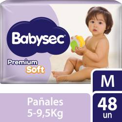 Pañales Babysec Premium Soft M 48 Un.