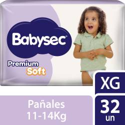 Pañales Babysec Premium Soft XG 32 Un.